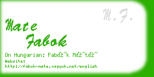 mate fabok business card